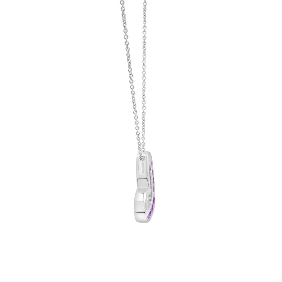 Amethyst Open Heart Pendant in Sterling Silver – Image 3 of 4