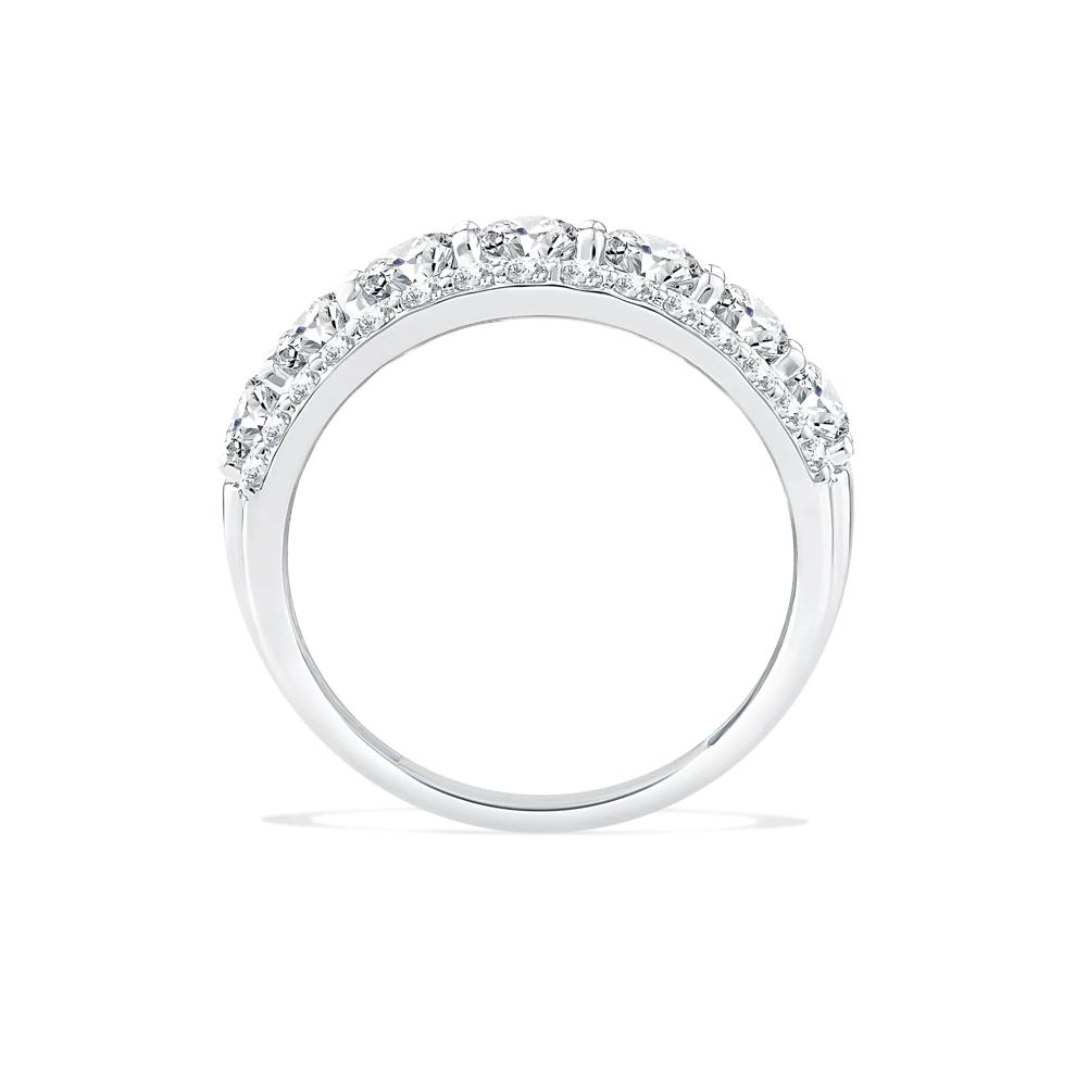 Lab Grown Diamond Round Center Multi-Row Band in 10K White Gold (2 ct. tw.) – Image 2 of 4