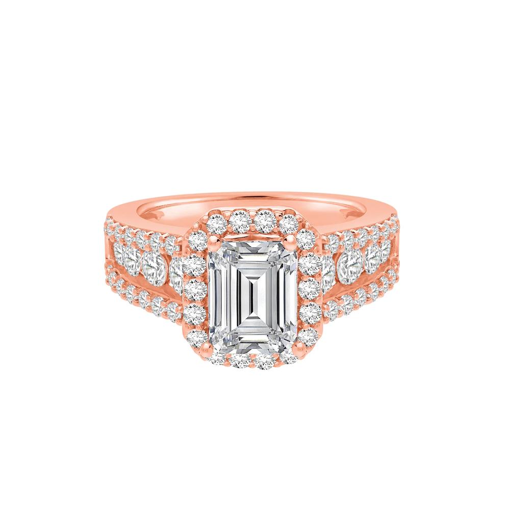 Lab Grown Diamond Halo Engagement Ring in 14K Rose Gold (3 1/2 ct. tw.) – Image 1 of 4