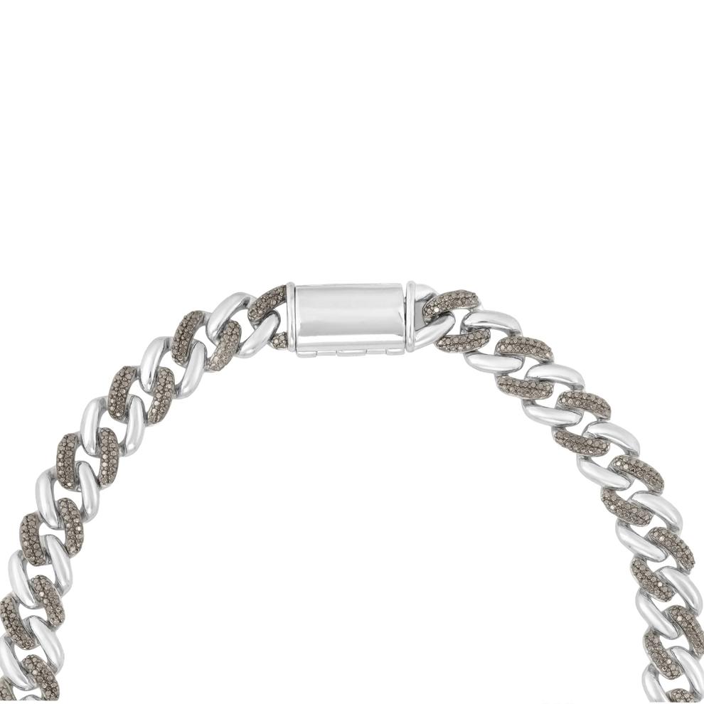 Black Diamond Curb Link Chain Necklace in Sterling Silver (1/2 ct. tw.) – Image 2 of 4