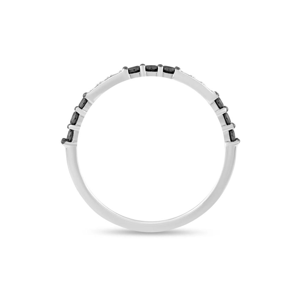 Black &amp; White Diamond Stack Band in Sterling Silver (1/3 ct. tw.) – Image 2 of 4