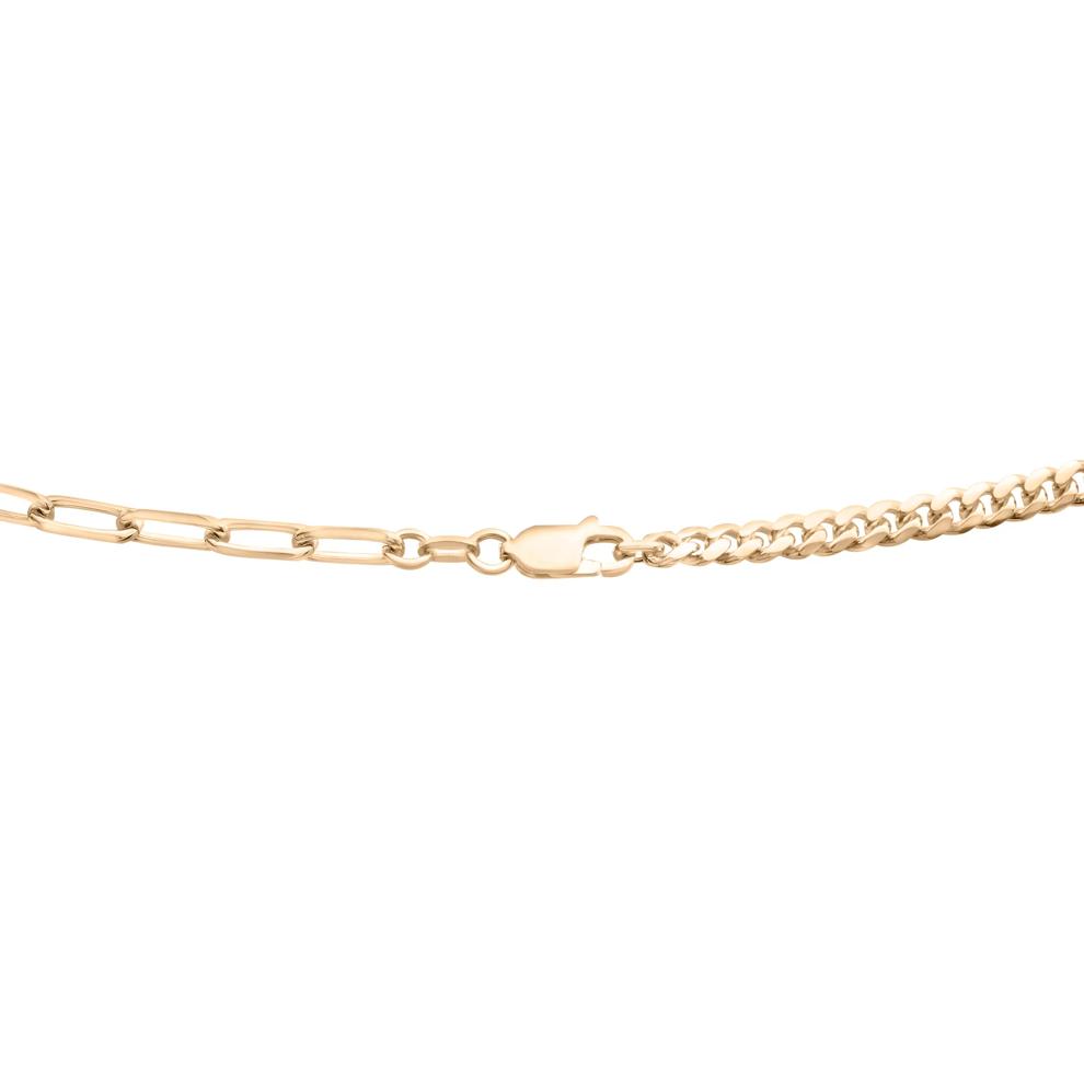 Curb and Paperclip Chain Necklace in Vermeil, 18" – Image 4 of 6