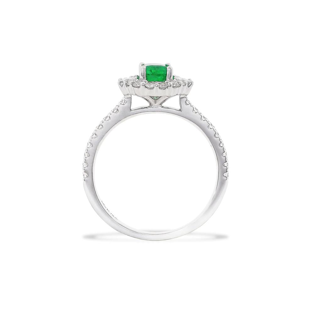 Emerald &amp; Diamond Ring in 10K White Gold (1/2 ct. tw.) – Image 2 of 4