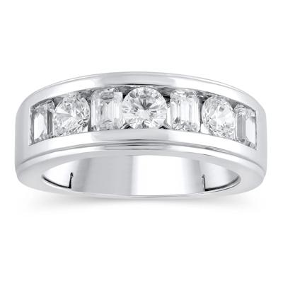 Men's Lab Grown Diamond Channel-Set Wedding Band in 10K Gold