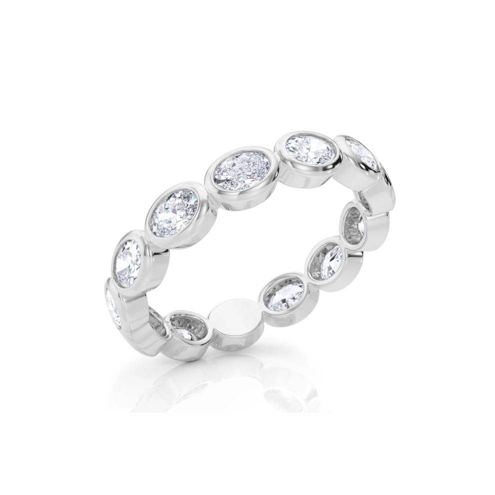 Diamond Bezel-Set Oval True Eternity Band in 14K White Gold – Image 5 of 5