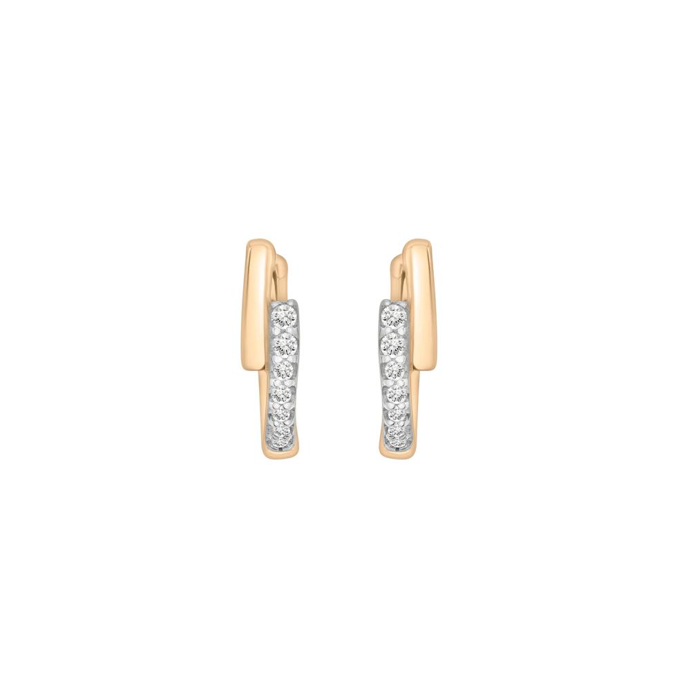 Diamond Accent Bypass Hoop Earrings in 10K Yellow Gold – Image 2 of 2