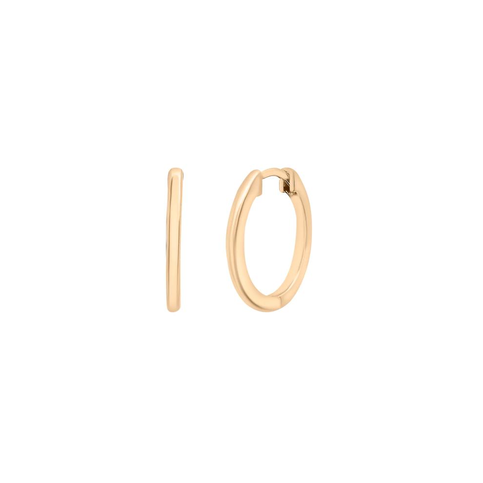 Thin Huggie Hoop Earrings in Vermeil, 18MM – Image 1 of 4