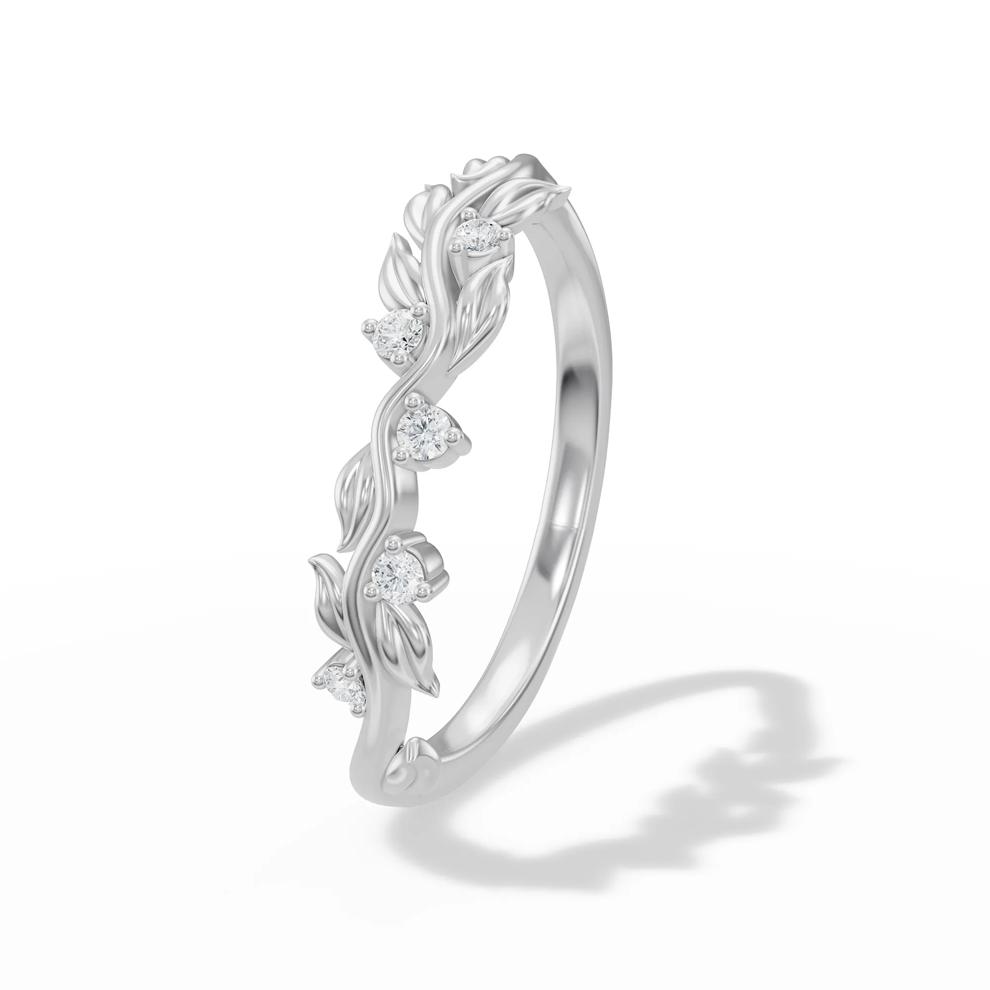 Lab Grown Diamond Accent Anniversary Band in 10K White Gold – Image 4 of 4