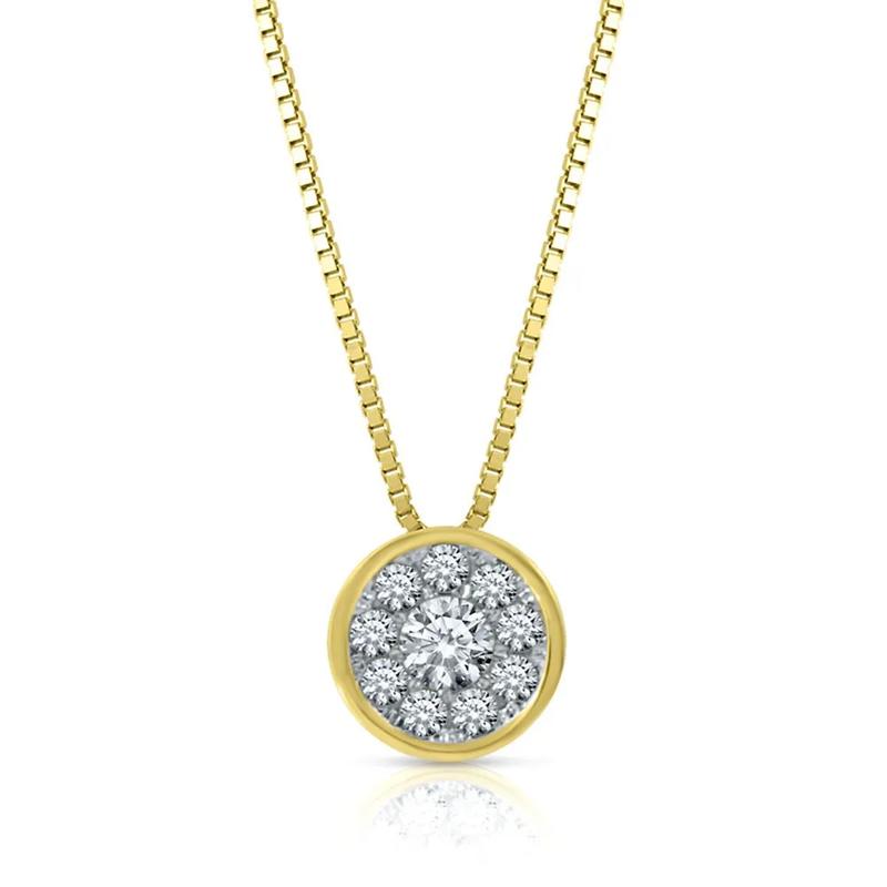 1/4 ct. tw. Diamond Bezel Pendant in 10K Yellow Gold  – Image 1 of 1