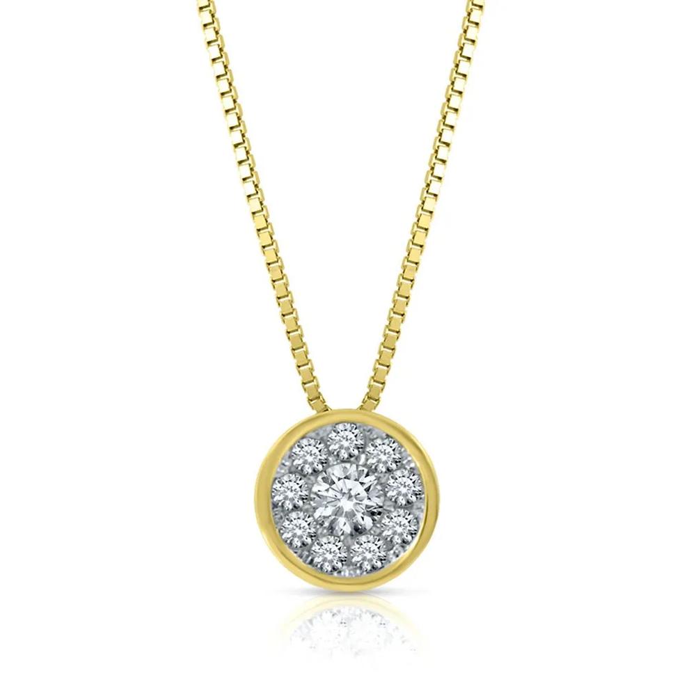 1/4 ct. tw. Diamond Bezel Pendant in 10K Yellow Gold  – Image 1 of 1