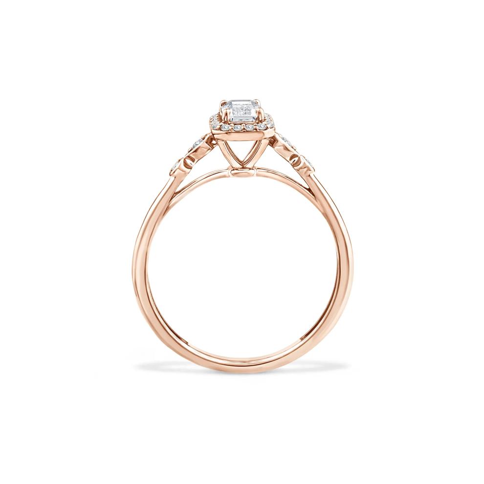 Lab Grown Diamond Emerald Center Promise Ring in 10K Rose Gold (1/2 ct. tw.) – Image 2 of 4