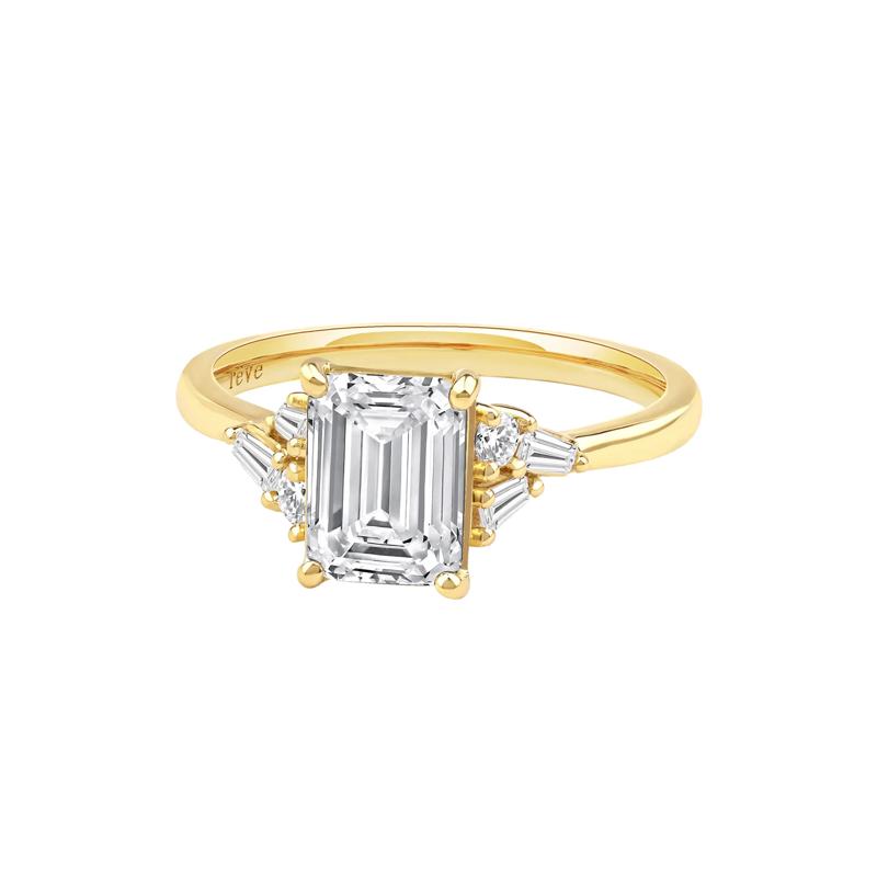 Lyla Lab Grown Diamond Emerald-Cut Engagement Ring in 14K Yellow Gold (2 1/4 ct. tw.) – Image 5 of 5