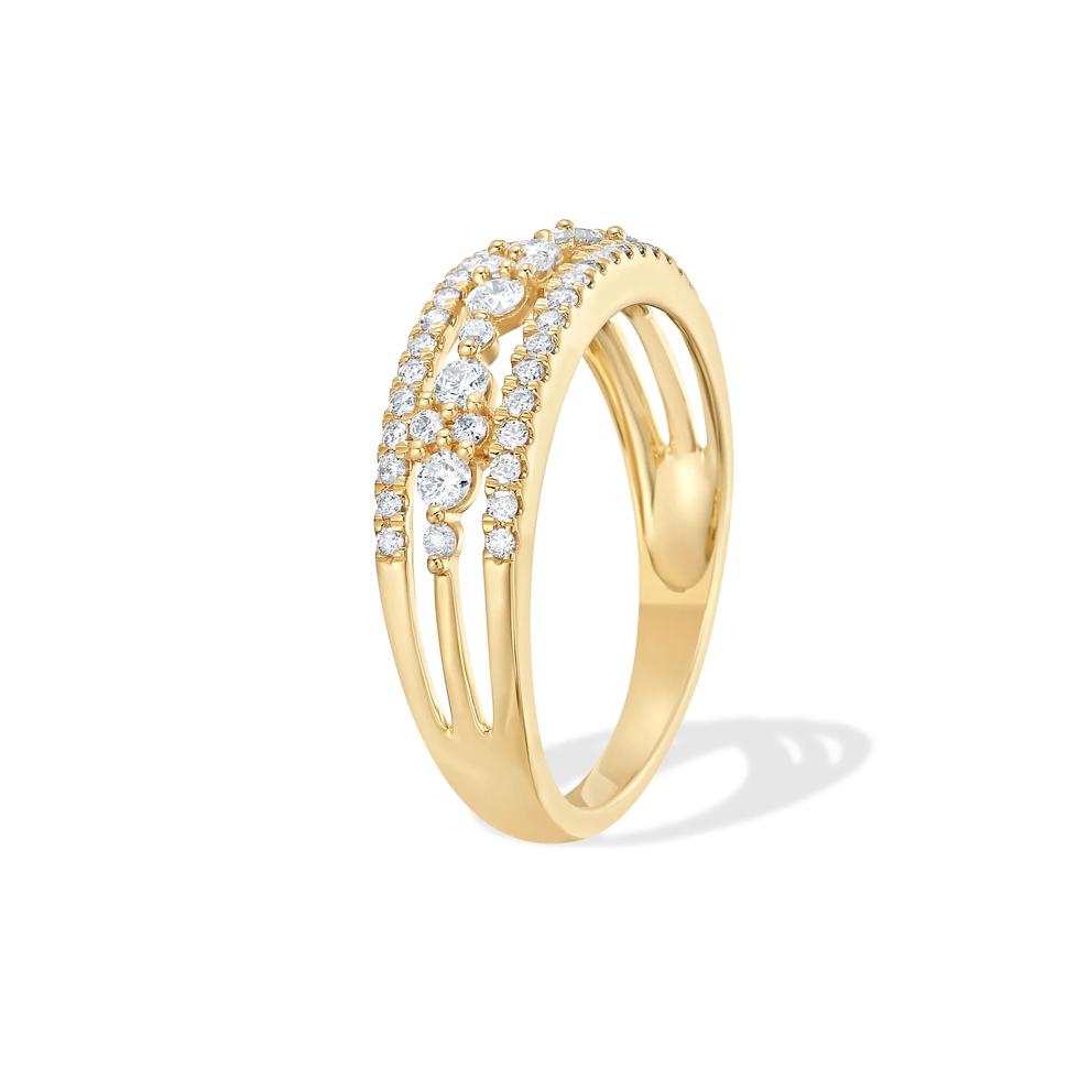 Diamond Multi-Row Band in 10K Yellow Gold (1/2 ct. tw.) – Image 3 of 4
