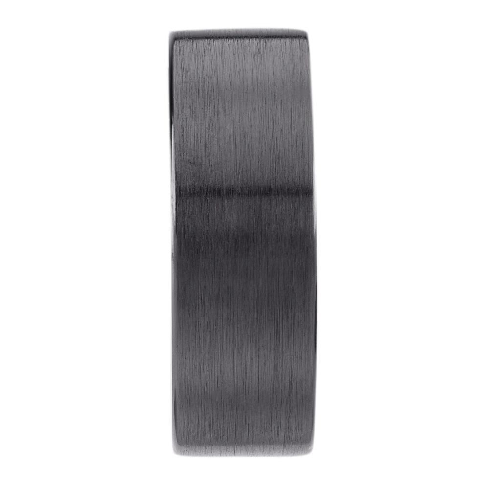 Men's Flat Band with Tree Sleeve in Zirconium, 8MM – Image 3 of 3