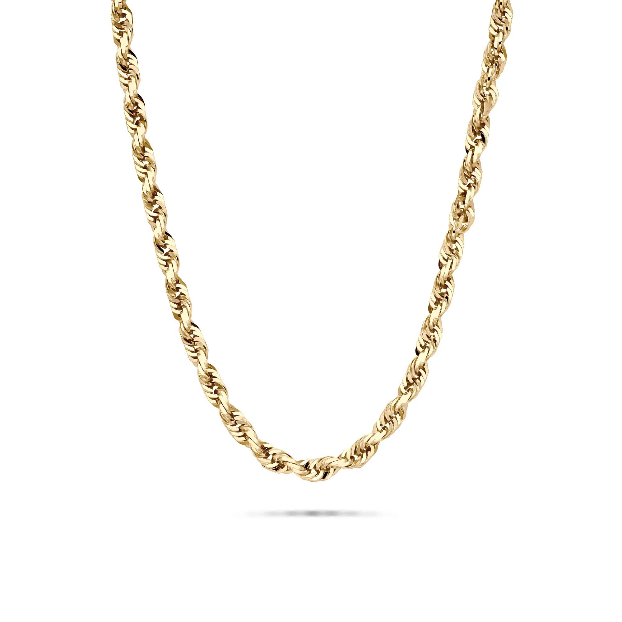 Solid Diamond-Cut Rope Chain in 14K Gold