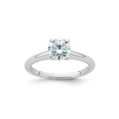 Lab-Created Moissanite Round Solitaire Ring in 10K White Gold (1 ct. dew)