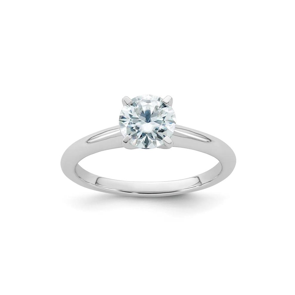 Lab-Created Moissanite Round Solitaire Ring in 10K White Gold (1 ct. dew) – Image 1 of 3