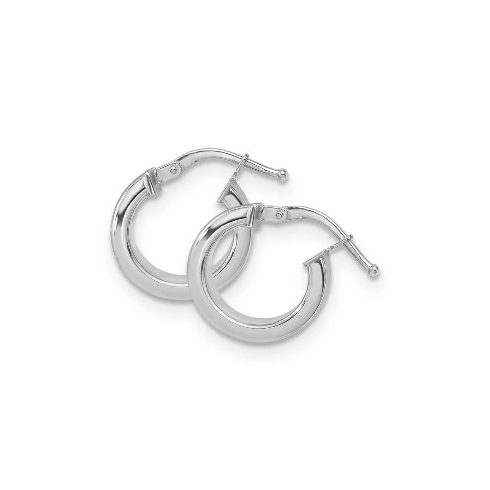 Square Tubing Hoop Earrings in 14K White Gold, 14x14mm – Image 2 of 3