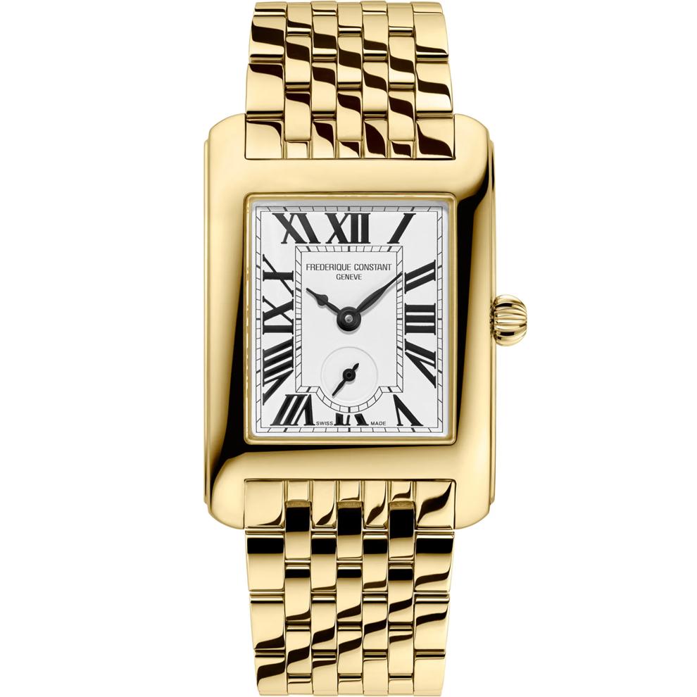 Ladies' Classics Carr&eacute;e Watch With a White Dial and Gold-Toned Stainless Steel Bracelet – Image 1 of 3