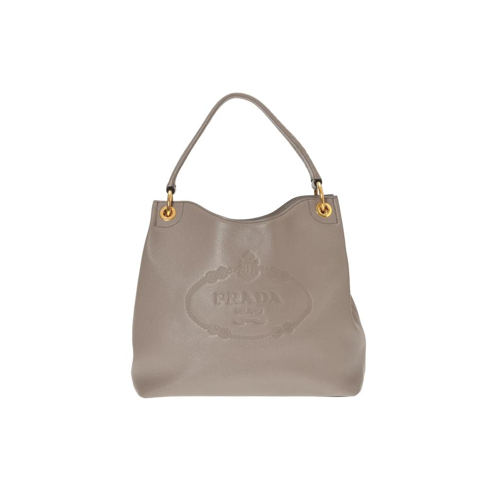 Pre-Owned Prada Vitello Logo Hobo Shoulder Bag – Image 1 of 7