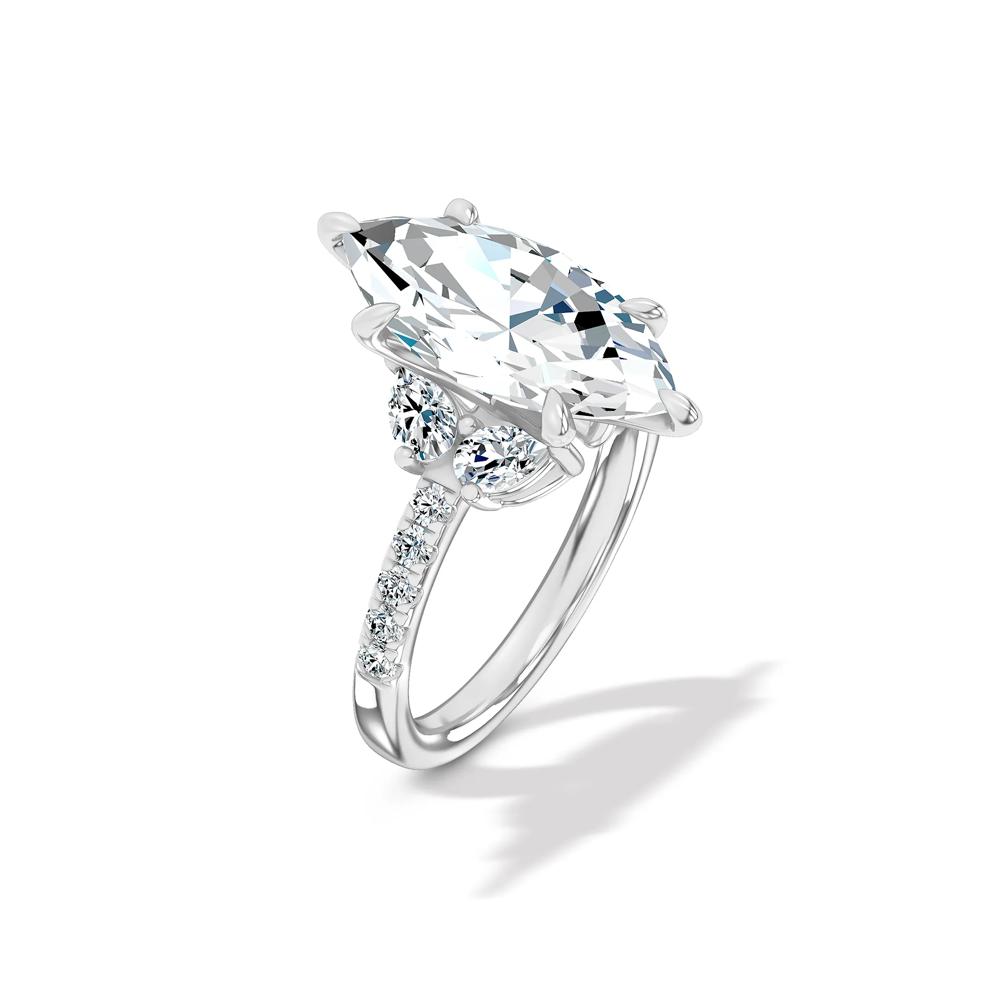 Lab Grown Diamond Marquise Center Engagement Ring in 14K White Gold (4 1/4 ct. tw.) – Image 4 of 4