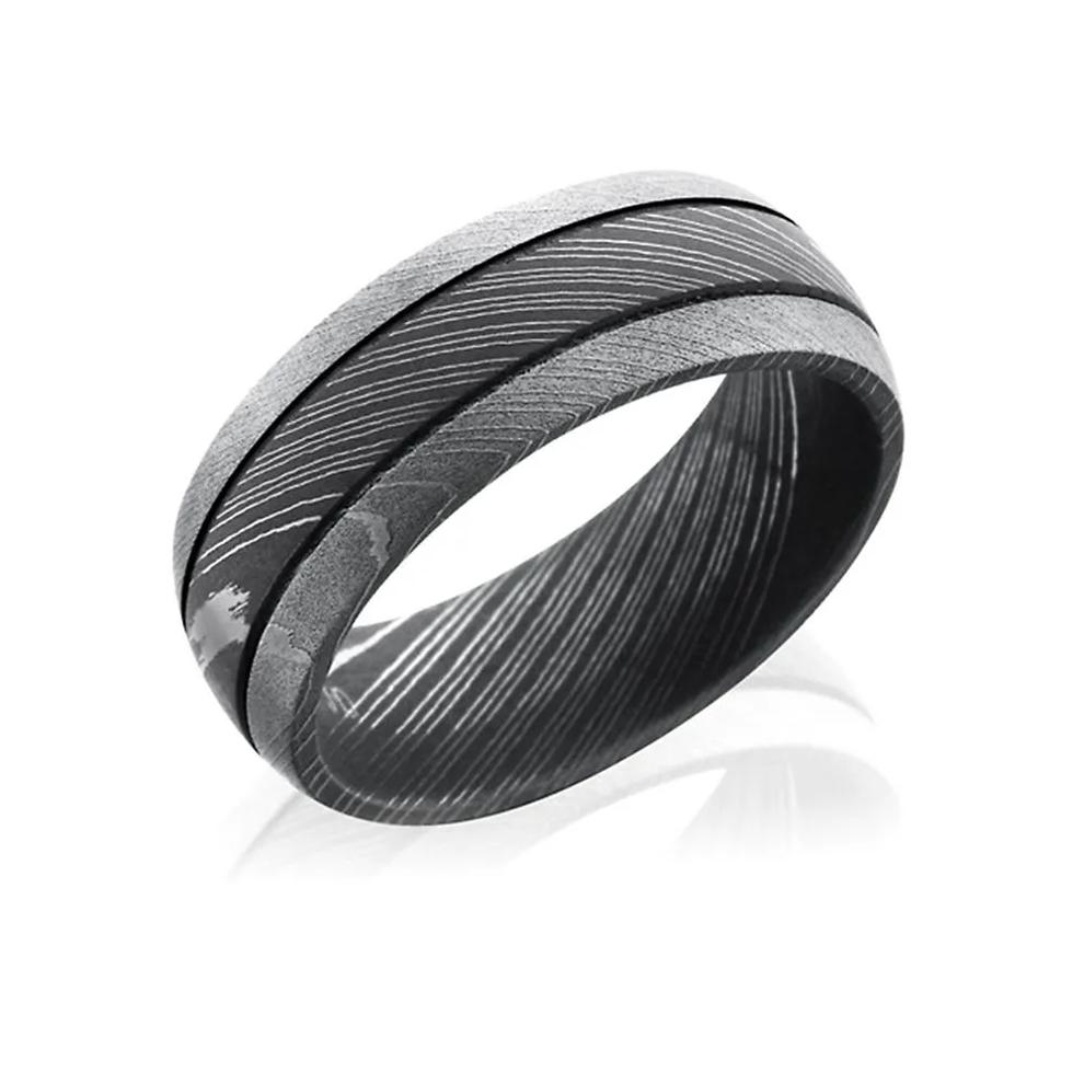 Men's Band in Damascus Steel, 8MM – Image 2 of 3
