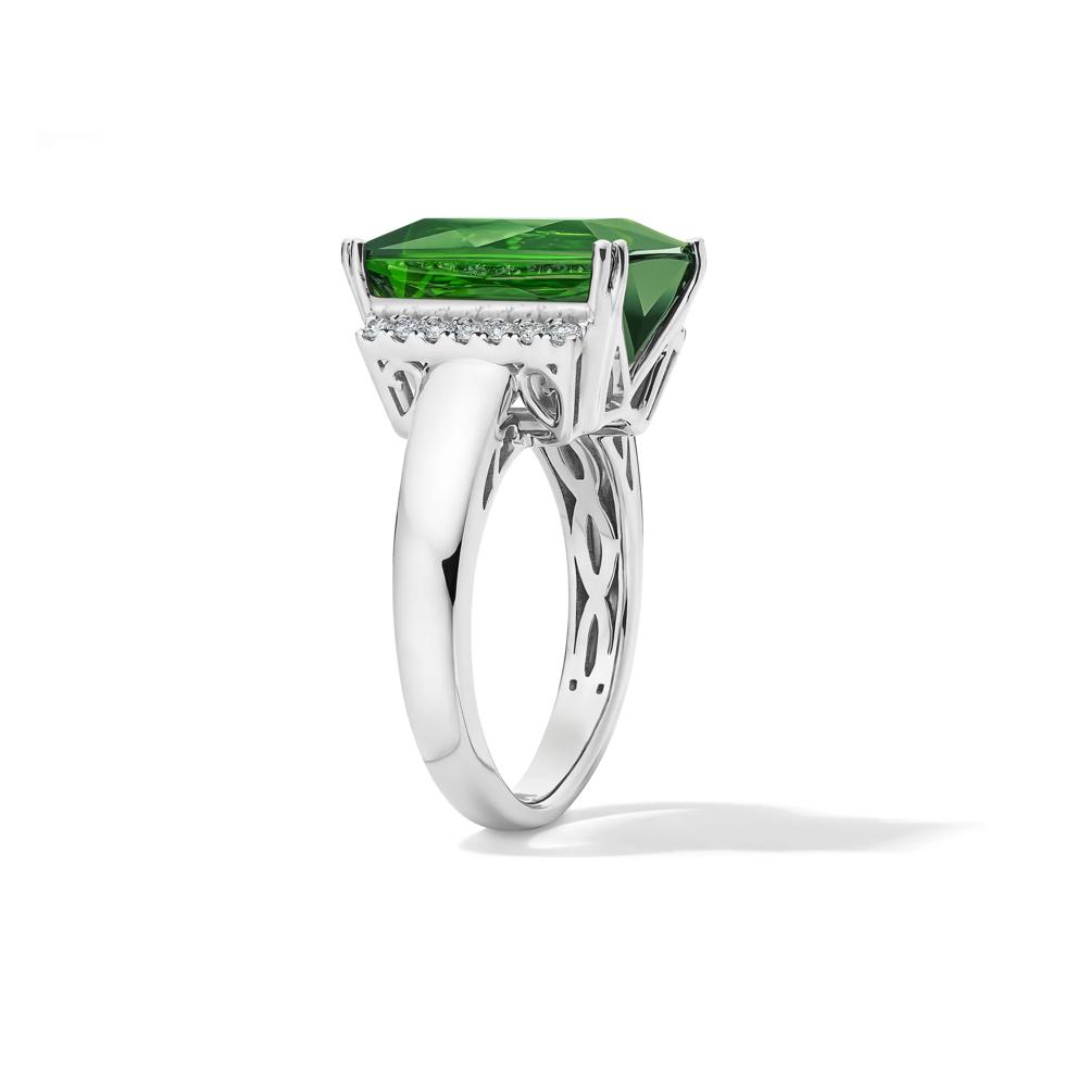 Green Tourmaline &amp; Diamond Band in 14K White Gold (1/3 ct. tw.) – Image 3 of 4
