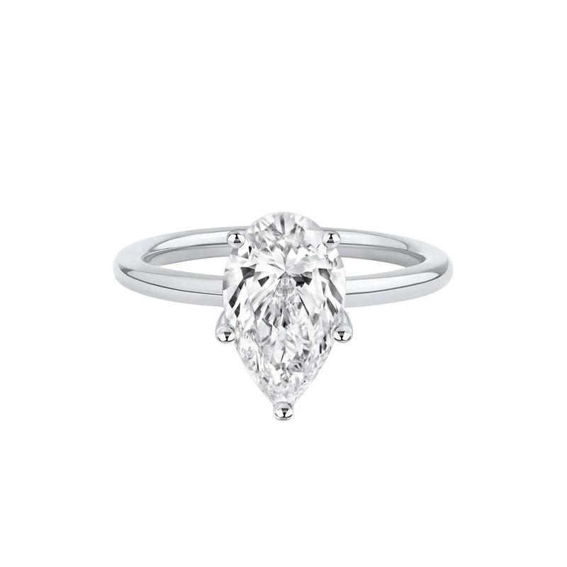 Lab Grown Diamond Pear-Shaped Solitaire Engagement Ring in Platinum &#40;2 ct.&#41; – Image 1 of 4