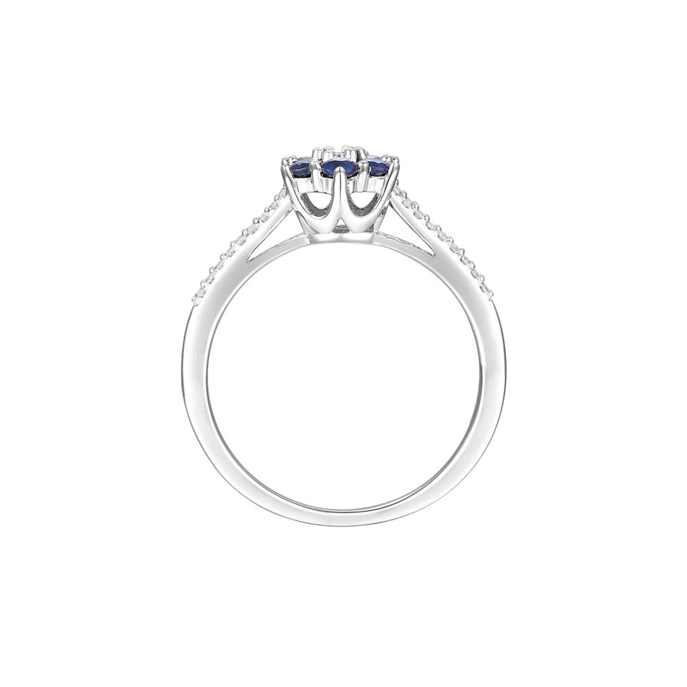 Sapphire &amp; 1/10 ct. tw. Diamond Earrings, Ring, and Pendant in 10K White Gold – Image 2 of 8