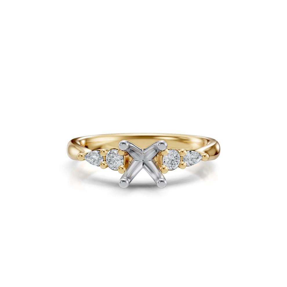 Diamond Semi-Mount Engagement Ring in 14K Yellow and White Gold (1/10 ct. tw.) (Setting Only) – Image 1 of 6