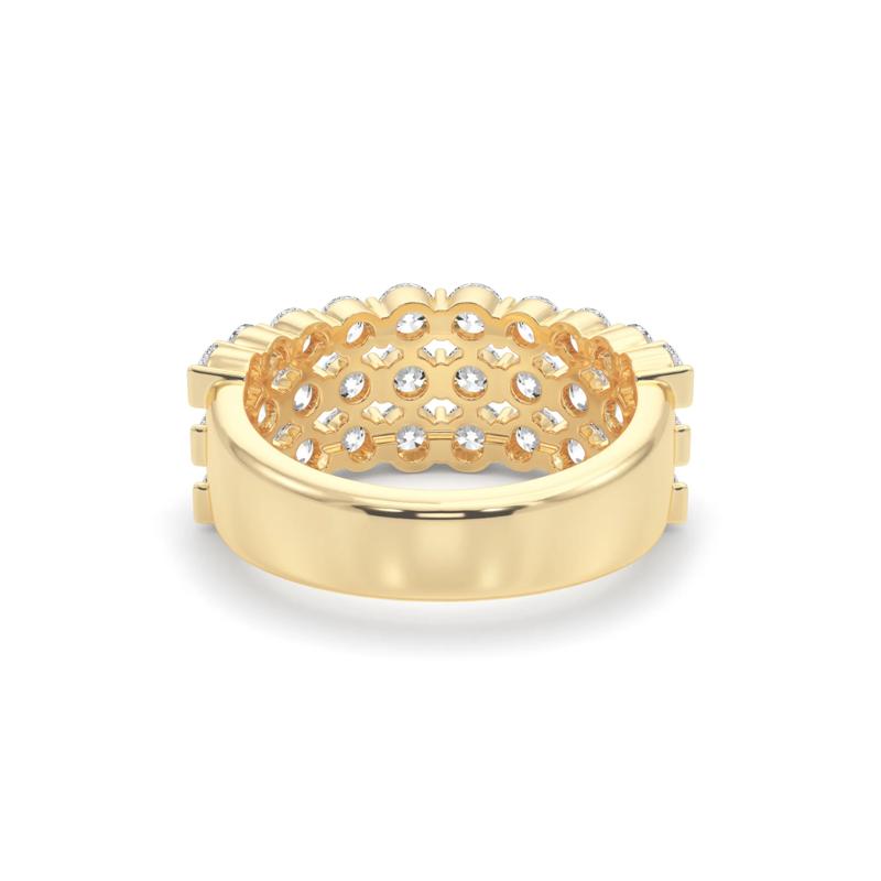 Lab Grown Diamond Three-Row Band in 10K Yellow Gold &#40;2-1/2 ct. tw.&#41; – Image 4 of 5