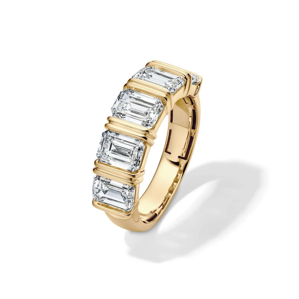 Lab Grown Diamond 5-Stone Anniversary Band in 14K Yellow Gold (3 1/2 ct. tw.) – Image 4 of 4