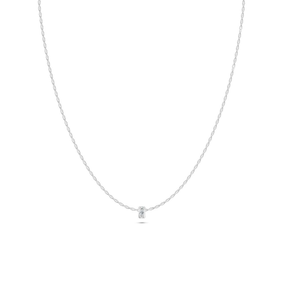 Diamond Rondelle Slider Pendant Necklace in 10K White Gold (1/4 ct. tw.) – Image 1 of 4
