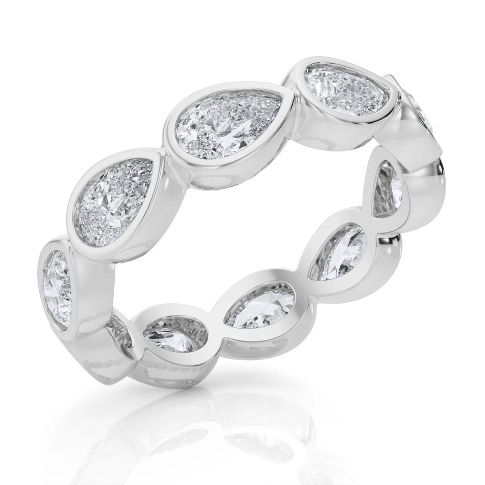 Diamond Bezel Pear-Cut Eternity Band in 14K White Gold (2 1/4 ct. tw.) – Image 4 of 5