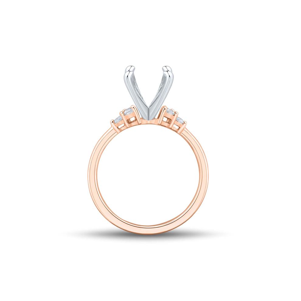 Lab Grown Diamond Semi-Mount Engagement Ring in 14K Rose &amp; White Gold (1/4 ct. tw.) (Setting Only) – Image 3 of 6