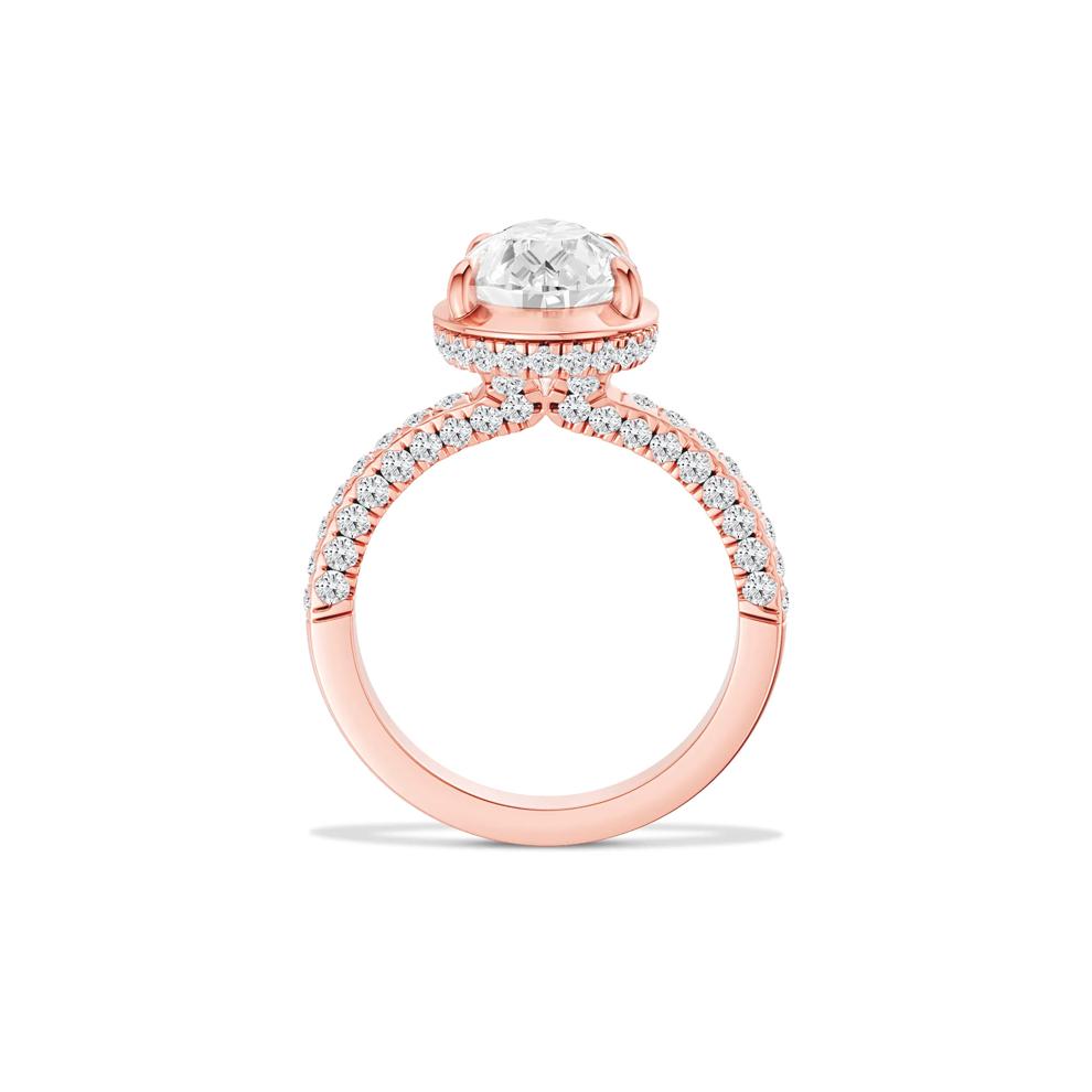 Ezra Lab Grown Diamond Pear-Shaped Center Engagement Ring in 14K Rose Gold (3 3/4 ct. tw.) – Image 2 of 4