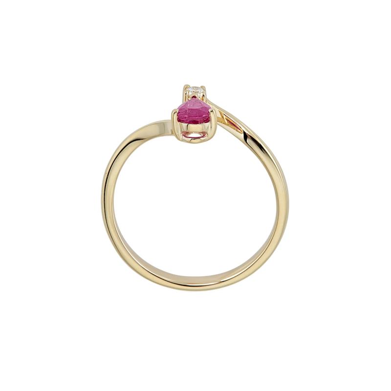 Ruby &amp; Diamond Ring in 10K Yellow Gold – Image 2 of 3