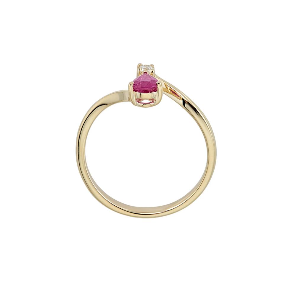 Ruby &amp; Diamond Ring in 10K Yellow Gold – Image 2 of 3