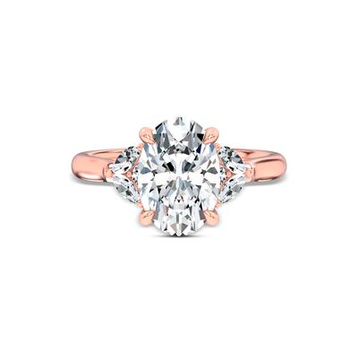 Lab Grown Diamond Oval Engagement Ring in 14K Rose Gold (3 3/8 ct. tw.)