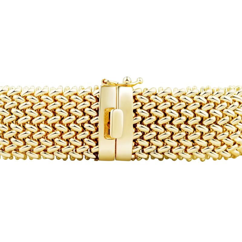 Mesh Bracelet in 14K Yellow Gold, 18MM, 7.5&quot; – Image 2 of 2
