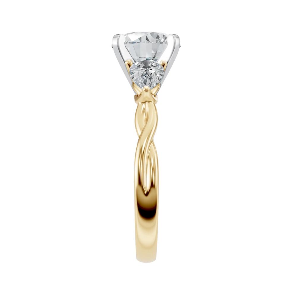 Lab Grown Diamond Semi-Mount Engagement Ring in 14K Yellow &amp; White Gold (Setting Only) – Image 6 of 6