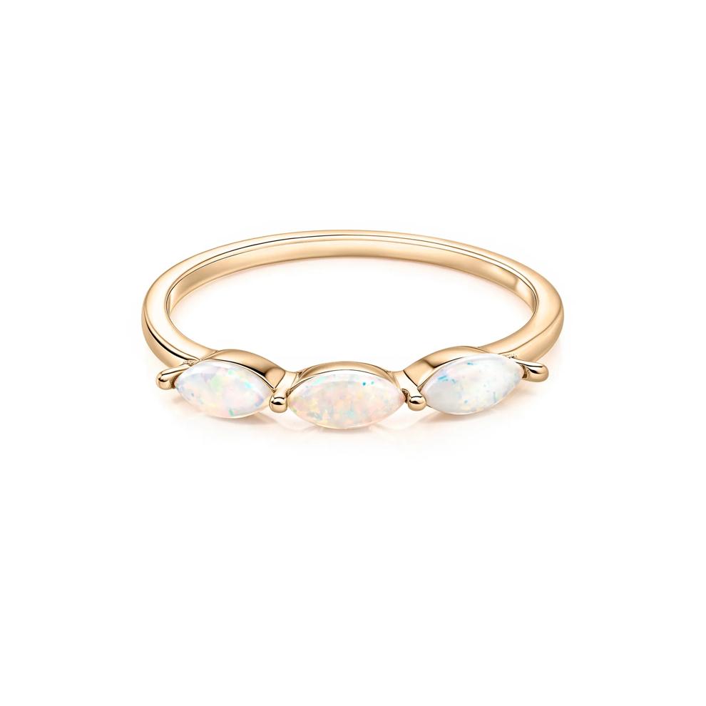 Opal Marquise Three-Stone Stack Band in 10K Yellow Gold – Image 1 of 4