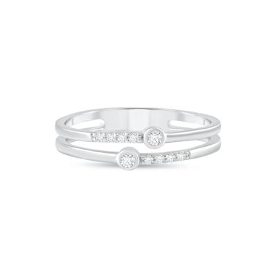 Diamond Double Row Ring in Sterling Silver (1/10 ct. tw.)