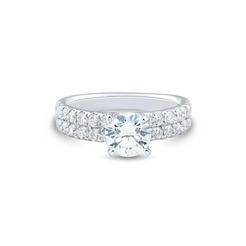 1 ct. tw. Double Row Lab Grown Diamond Semi-Mount Engagement Ring – Image 1 of 6