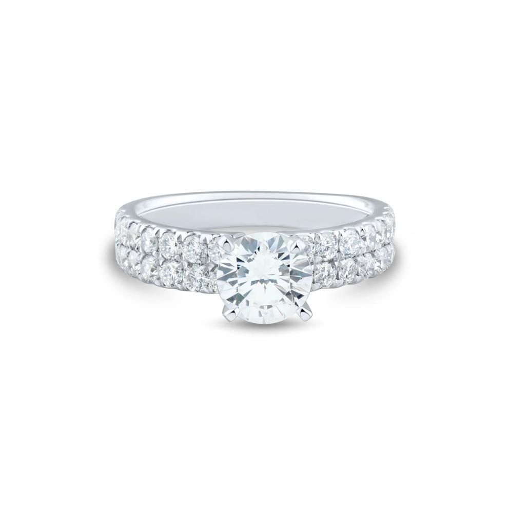 1 ct. tw. Double Row Lab Grown Diamond Semi-Mount Engagement Ring – Image 1 of 6
