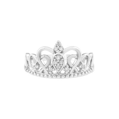 Diamond Crown Ring in Sterling Silver (1/10 ct. tw.)