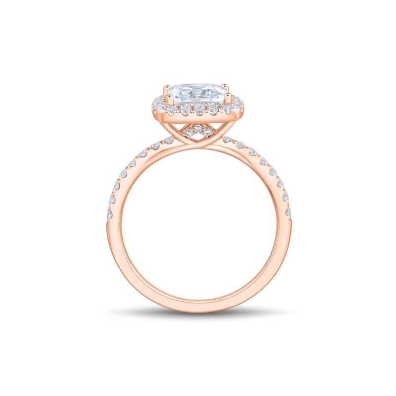 Lab Grown Diamond Princess-Cut Halo Engagement Ring in 14K Rose Gold &#40;2 ct. tw.&#41; – Image 3 of 3
