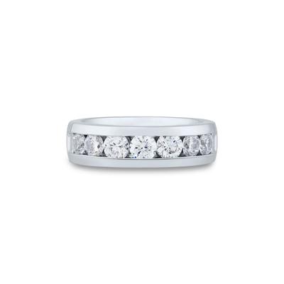 Men’s Channel-Set Lab Grown Diamond Wedding Band in 10K White Gold (2 ct. tw.)