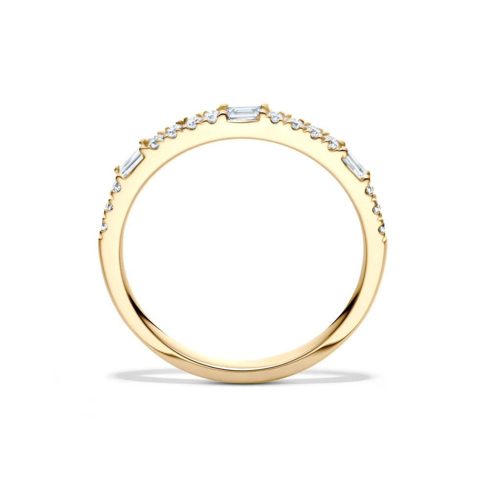 Lab Grown Diamond Round &amp; Baguette Stack Band in 10K Yellow Gold (1/5 ct. t.w) – Image 2 of 4