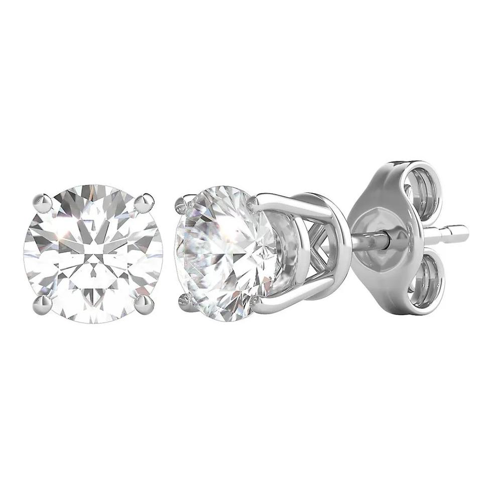 Diamond Round Solitaire Stud Earrings in 14K White Gold (1 1/2 ct. tw.) – Image 1 of 2